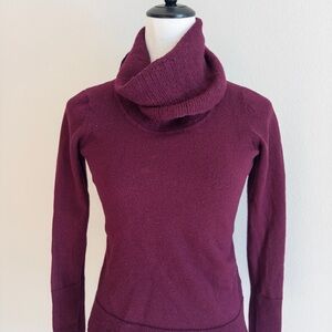 Chic Burgundy Merino Wool Willi Smith Cowl Neck Sweater – Cozy Minimal Style